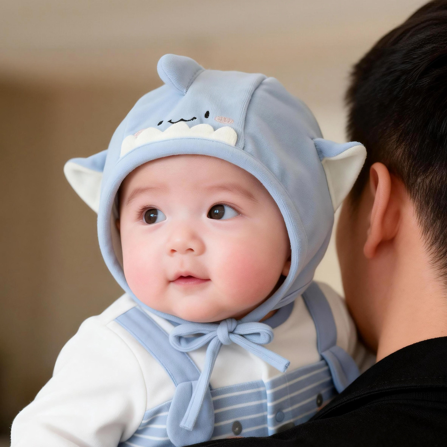 婴儿帽子春秋季宝宝男胎帽护囟门帽婴幼儿小外出护耳帽冬季包头帽