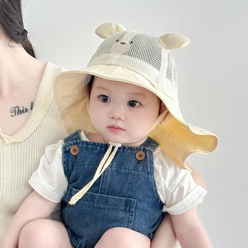 儿童防晒帽夏季宝宝帽子遮阳帽男童女童太阳帽婴幼儿新款渔夫帽男