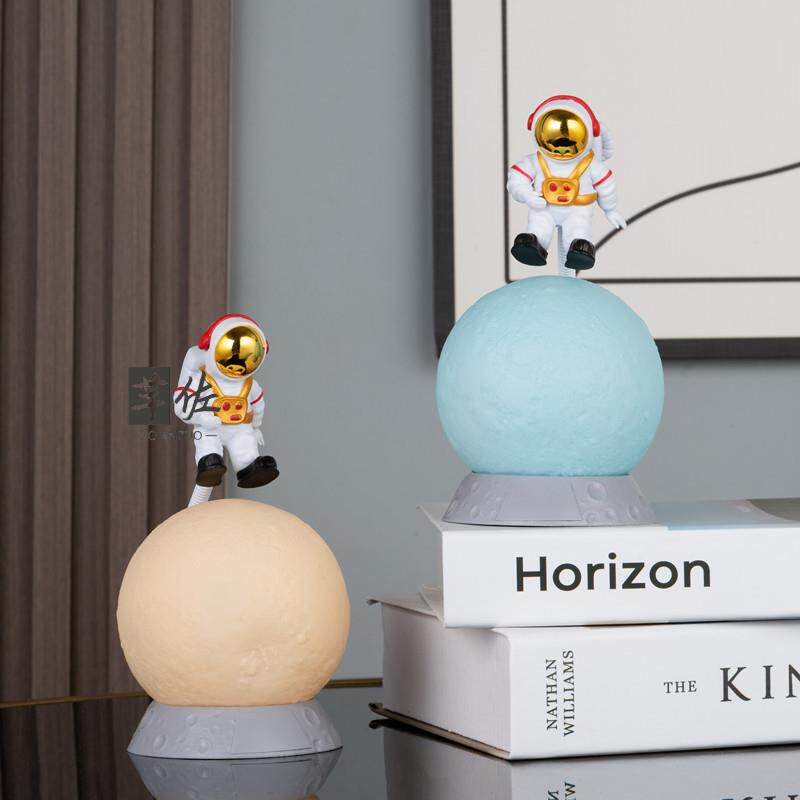 2024 새로운 일시 중단 된 우주 비행사 장식 달 문 램프 어린이 밤 빛 설날 소녀의 생일 선물