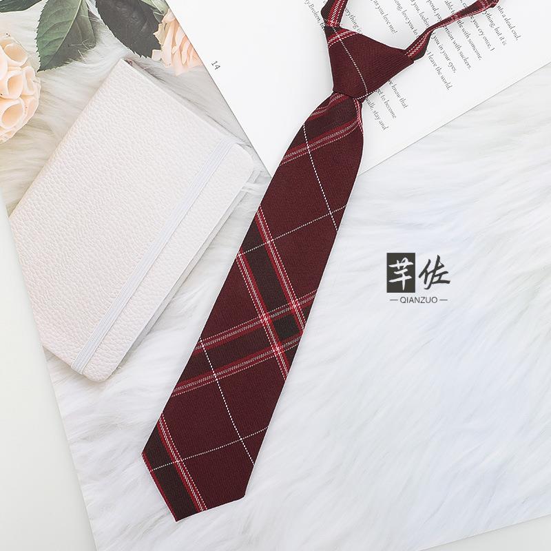 日系格子黑色领结领绳女领花学院风飘带jk蝴蝶结衬衫ins水手服