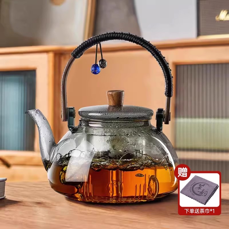 煮茶壶玻璃耐高温电陶炉烧水壶家用蒸煮一体养生茶器2024新款单壶