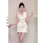 小诺本人马甲包臀裙套装 背心女25517 炸街减龄洋气时髦小马夹薄款