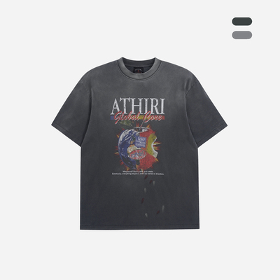 ATHIRI 【赖煜哲同款】苹果康丽印花复古蜡染boxy短袖长袖t恤