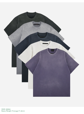 ATHIRI 阿苏特复古染色日晒褪色VTG单缝线绣花短袖t恤