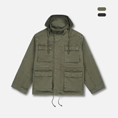 ATHIRI 夹克 M65洗水做旧涂鸦外套宽松多口袋连帽工装 美式 复古猎装