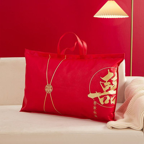 枕头袋婚庆防水防尘大红色