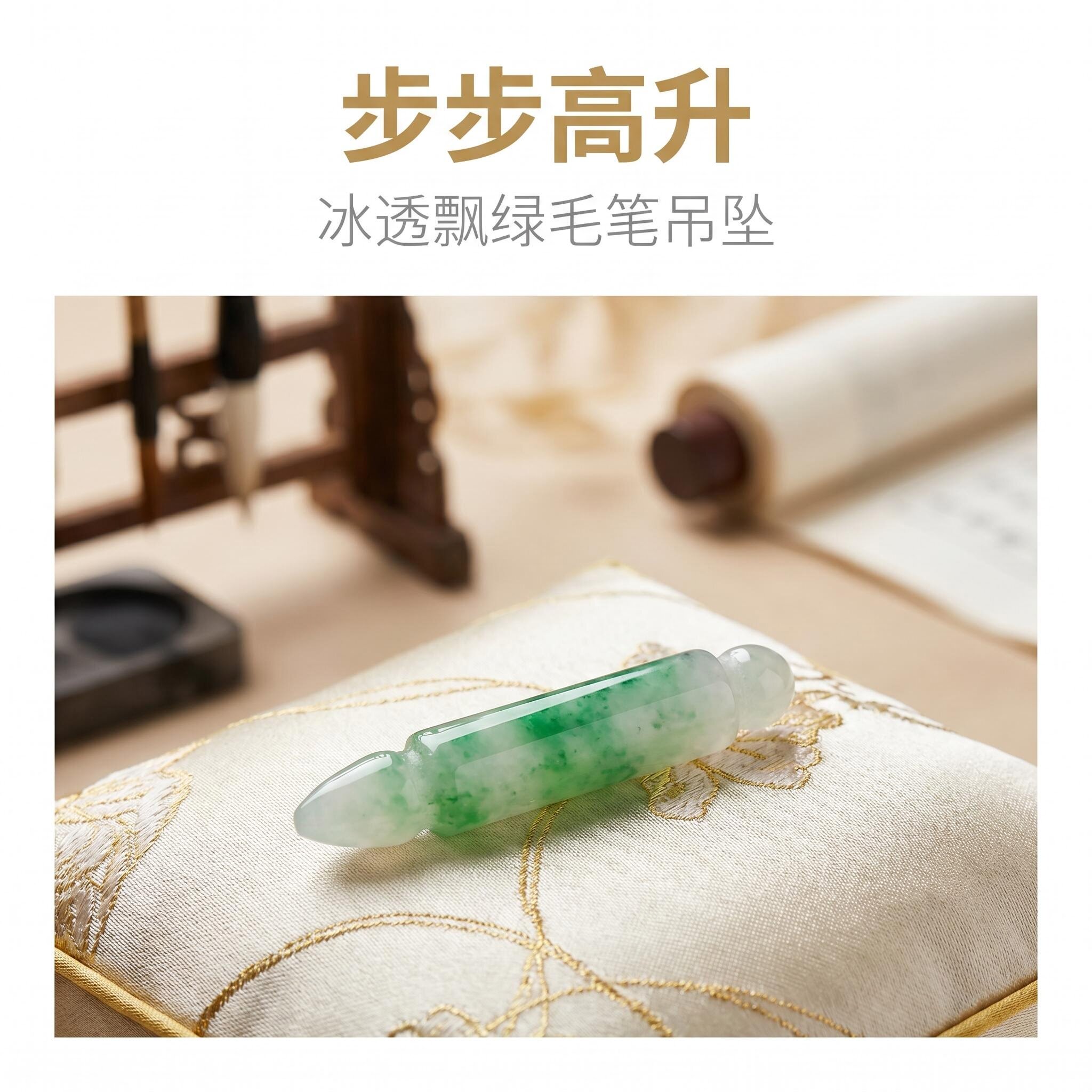 【逢考“笔”过】高仿冰透毛笔玉石挂坠毕业季开学礼物定制款图片