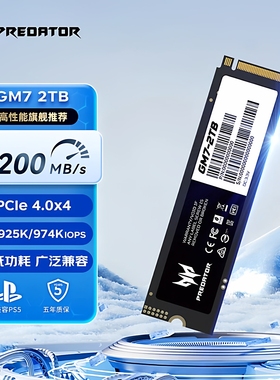 宏碁掠夺者GM7系列1TB SSD固态硬盘M.2接口NVMe协议PCIe 4.0