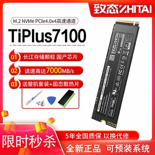 SSD长江存储笔记本台式 PCIE4.0 固态硬盘M.2NVME 致态TiPlus7100