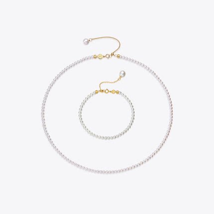 Meluxe美奈月色天然淡水珍珠项链女小米珠18K金小众年轻圣诞礼物