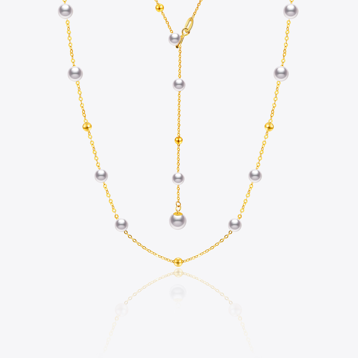 MELUXE18K金Akoya海水珍珠项链