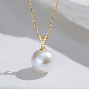 Meluxe美奈18K金AKOYA天然海水珍珠项链女款颈链吊坠颈饰锁骨链