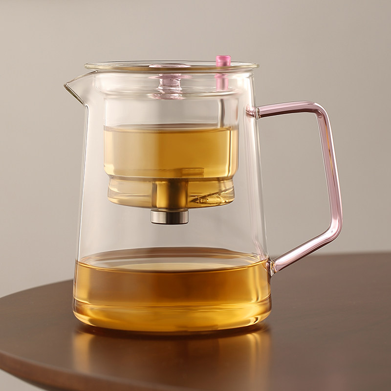 飘逸杯泡茶壶全玻璃茶壶茶水分离一键过滤泡茶杯可拆洗花茶壶茶具