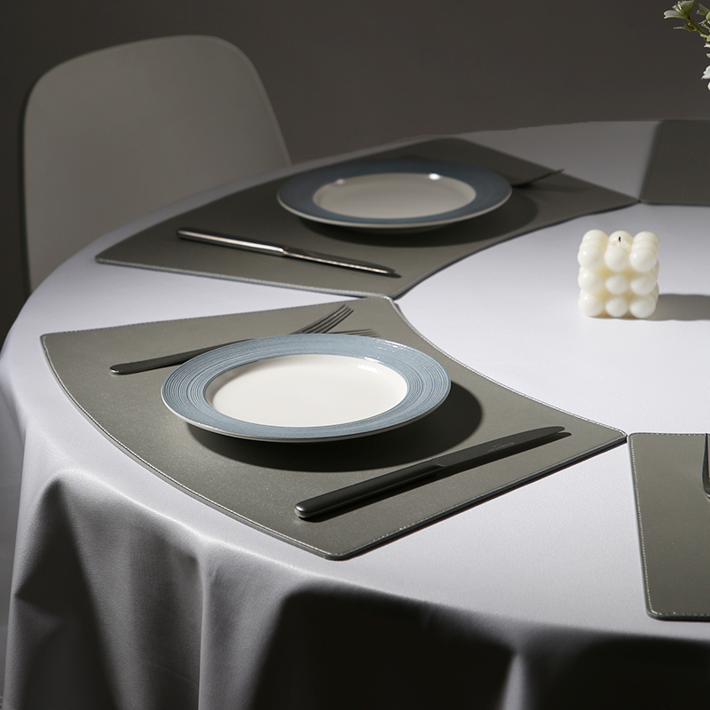 高档圆桌餐垫加厚皮革防水防油