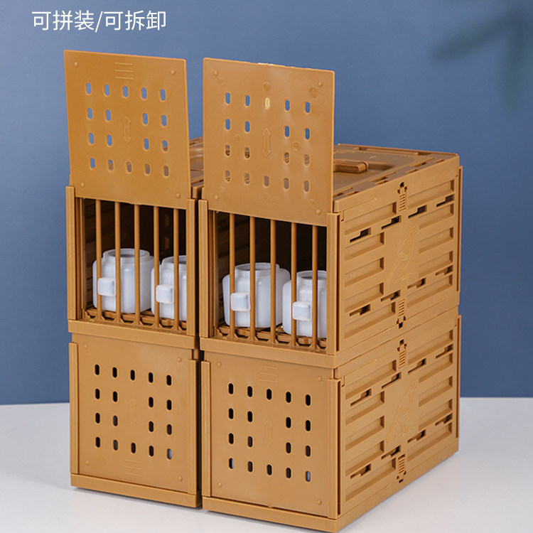 新款画眉鸟小排笼媒笼鹦鹉外出便携塑料胶格笼排笼可组装可拆卸