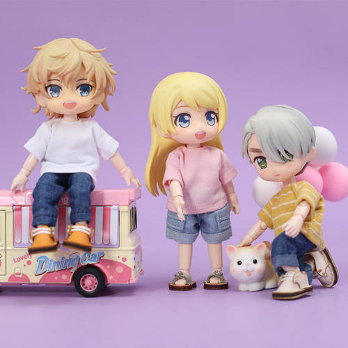 ob11娃衣obitsu11 GSC素体 衣服短袖百搭T恤 1/12分bjd molly上衣