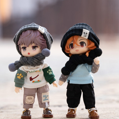 迷你玩具帽子ob11娃衣帽子围巾套装12分阿巳bjd娃娃衣服素体娃衣