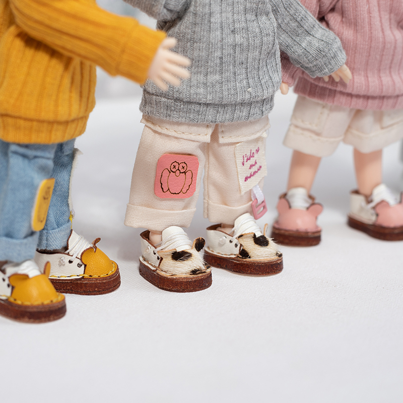 ob11娃鞋 米老鼠鞋手工牛皮鞋 holala鞋子P9素体 GSC 1/12分bjd