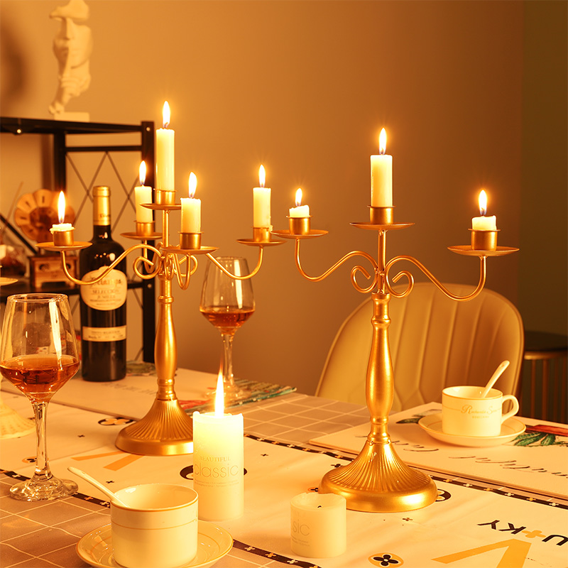简约烛台摆件多头大气装饰道具