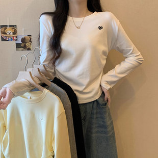 哺乳衣上装 t恤女2024早春秋产后内搭显瘦喂奶衣 简约设计感长袖