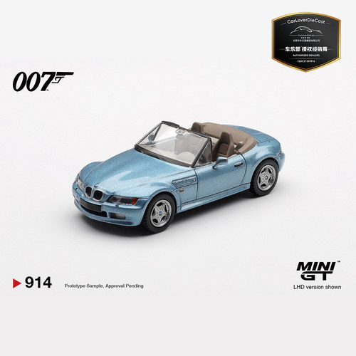 MINIGT[914]007 黄金眼 宝马Z3 敞篷 1:64 蓝色合金车模