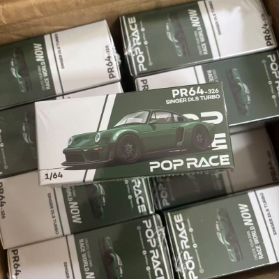 POPRACE1/64保时捷Singer DLS Turbo超跑绿合金车模
