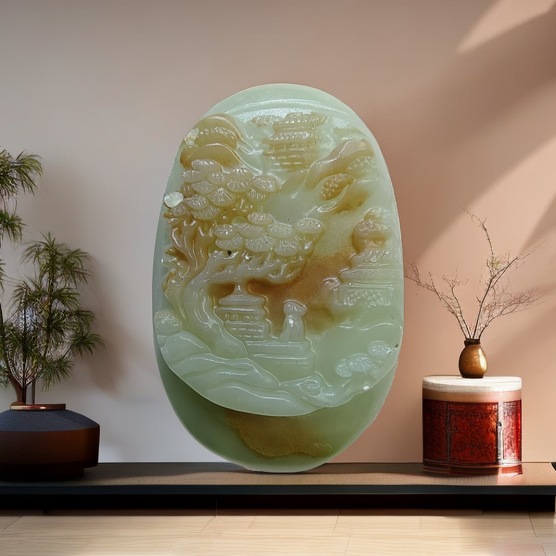 玉石手把件 精品玉器首饰多款自选 山水画A款 送挂绳