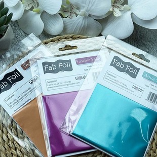 饰手工艺DIY浮雕粉印台搭配材料10cm×1m 彩色闪光金属烫金装 Fab Foil炫彩金铝箔片英国WOW