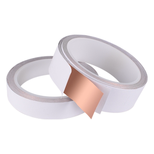 双导铜箔胶带双面胶强力高粘度手机主板散热耐高温导电铜箔贴纸自粘屏蔽胶带厚0.1mm方形圆形模切片支持定制