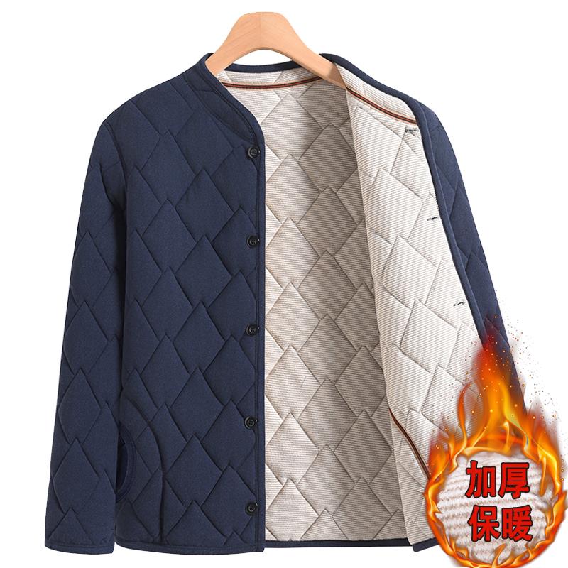 冬季中老年人男士内胆小棉袄爸爸装夹棉加厚内穿棉衣爷爷保暖棉服
