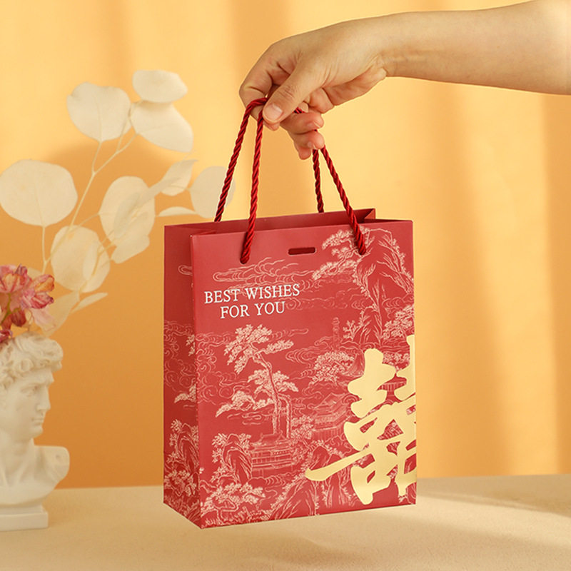 结婚专用喜糖袋子手拎糖袋中国风创意婚礼糖果回礼袋子手提袋