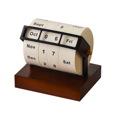 转轮万年历创意旋转新款日历高级商务台历定制2025日历办公桌面摆件台历diy可定制公司团购办公复古万年历