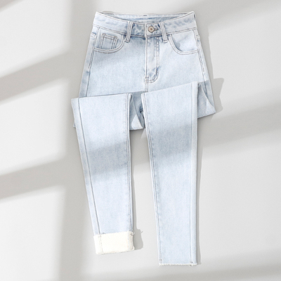 纪绪小脚铅笔裤九分显瘦高腰