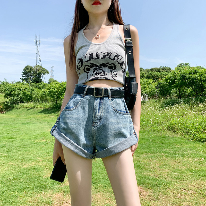 热裤长裤夏季卷边棉阔腿