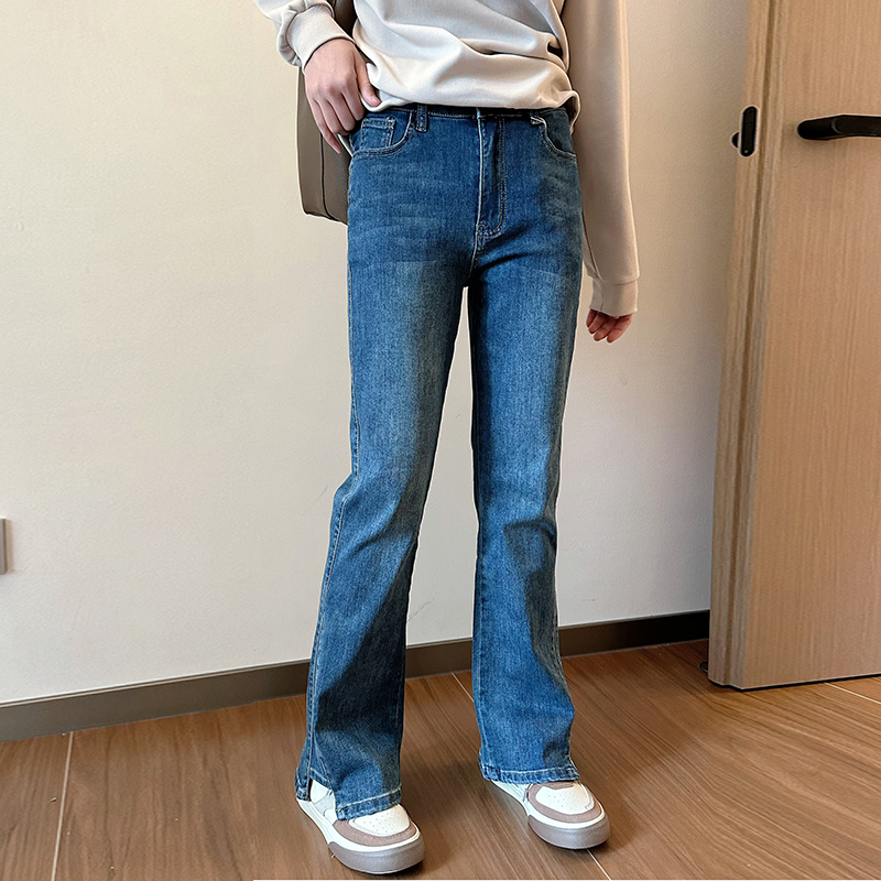 2025春装大码牛仔裤女微胖mm高腰