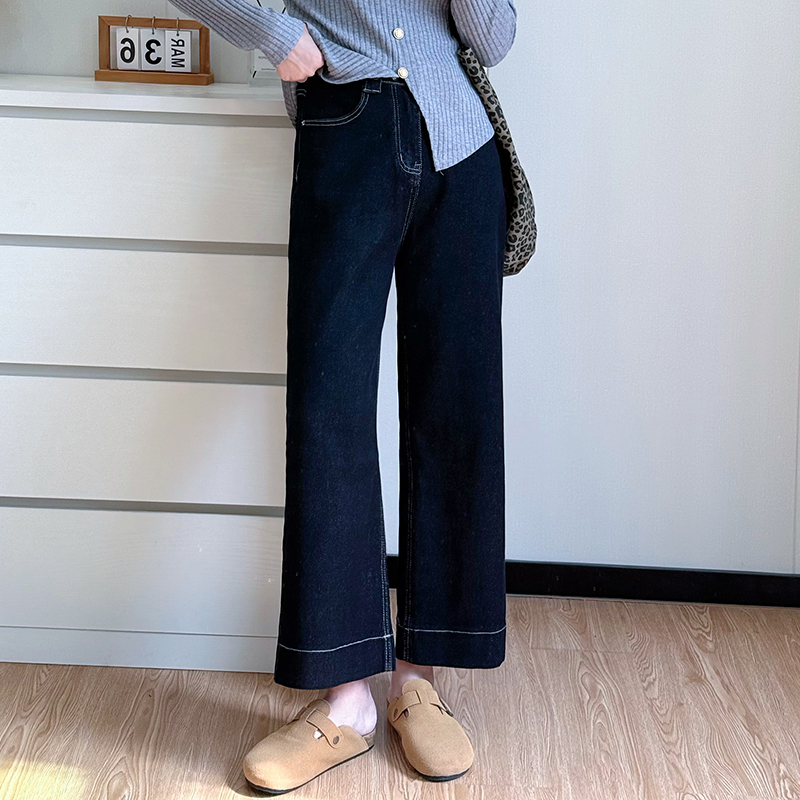 大码牛仔裤女阔腿裤2025新款秋冬季松弛感胖mm显瘦直筒裤梨形身材