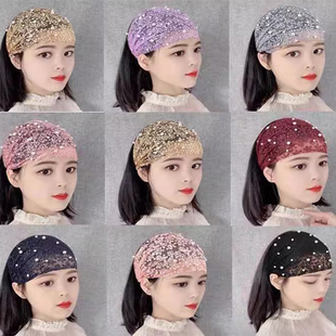 遮白发头箍宽边发带女韩国甜美森女系洗脸压发头巾头套遮白发发套