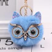 猫头鹰毛绒钥匙扣毛球挂件2026汽车包包挂饰gr