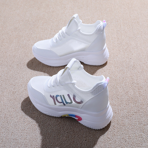 内增高网鞋女透气网面运动休闲女鞋2026新款夏季百搭老爹鞋小白鞋