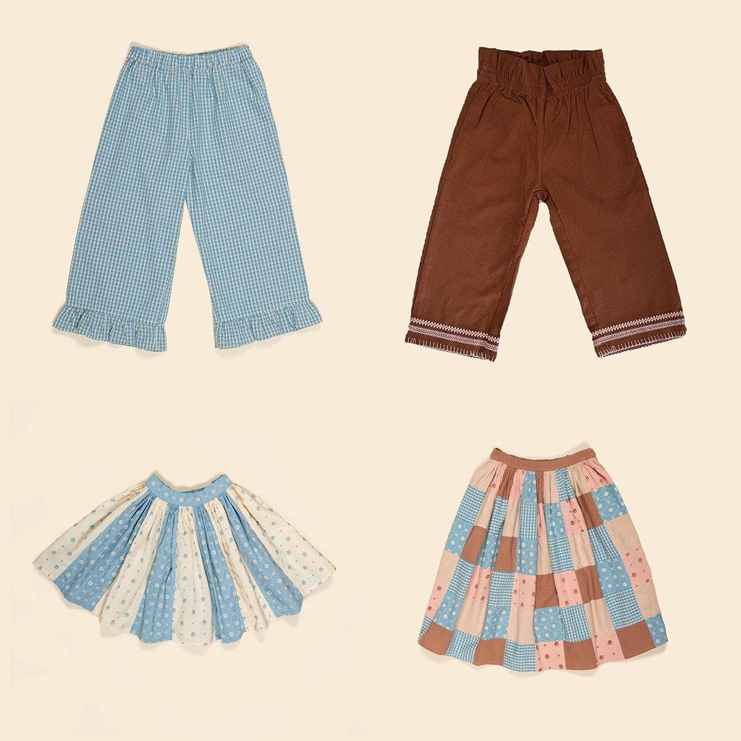 2025apo秋季新款-学院风气质系列女孩格子拼布＆绣花半身裙长裤,童装/婴儿装/亲子装,裤子,淘宝优惠券,粉丝福利购,淘宝优惠卷