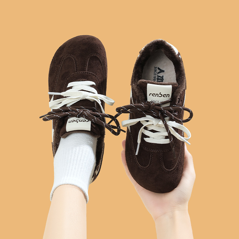 人本女款加绒保暖德训棉鞋
