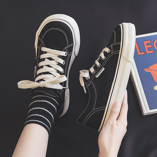 ulzzang潮原宿百搭低帮学生板鞋 人本帆布鞋 韩版 小白鞋 子 女夏新款
