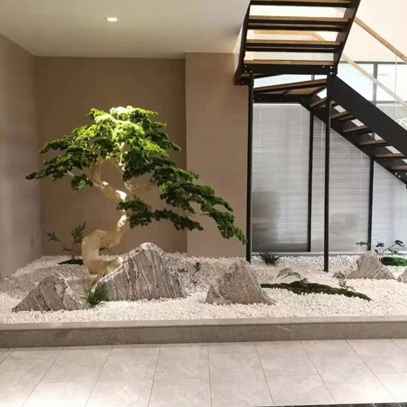 雪浪石泰山石切片组合大型景观石头户外庭院枯山水造景假山室内