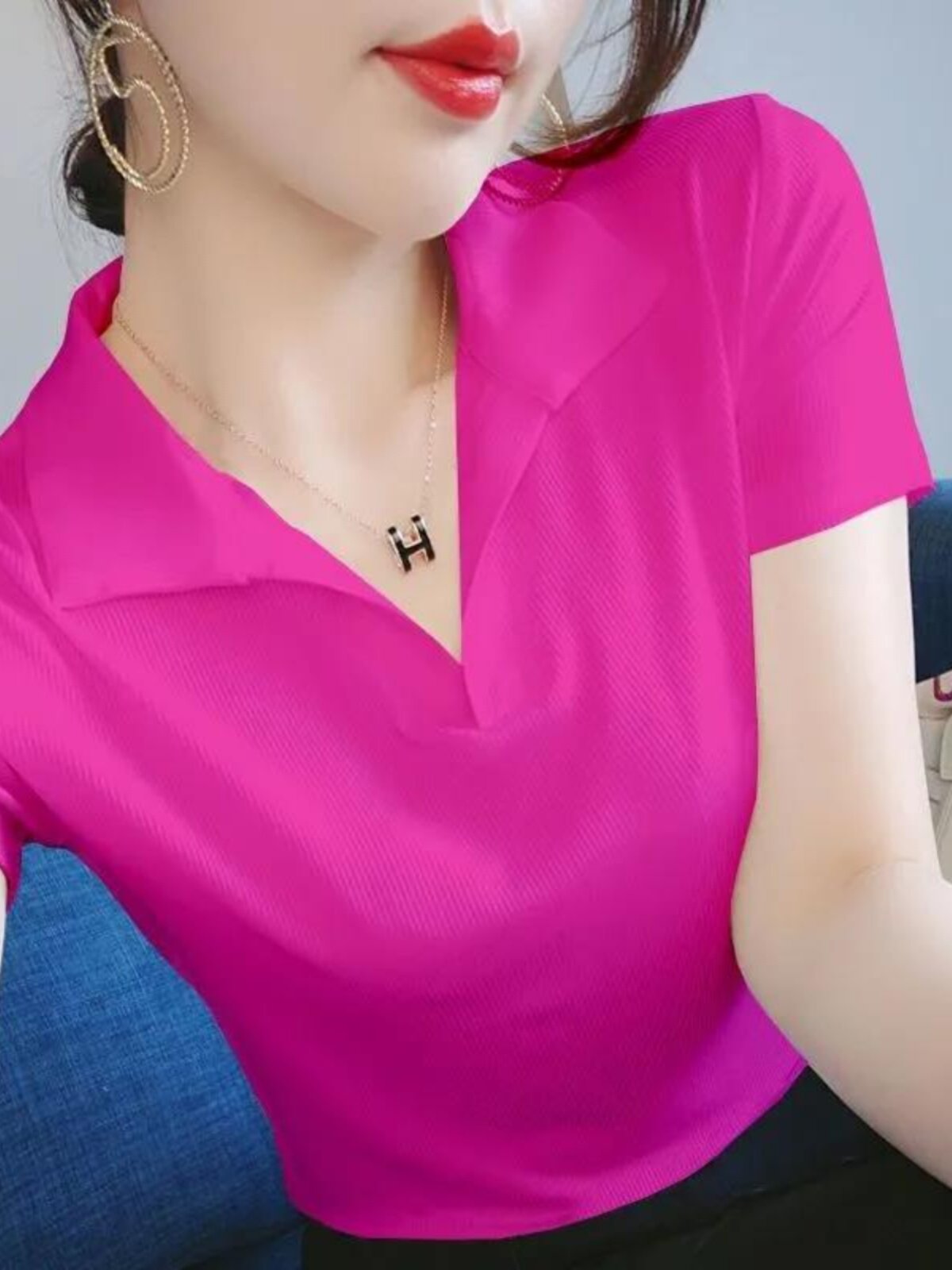 SHORT SLEEVE T-SHIRT WOMENS SUMMER DRESS 2024 NEW CHIFFON FOREIGN STYLE SHIRT FASHION VERSATILE SHIRT PLUS SIZE FAT MM TOP