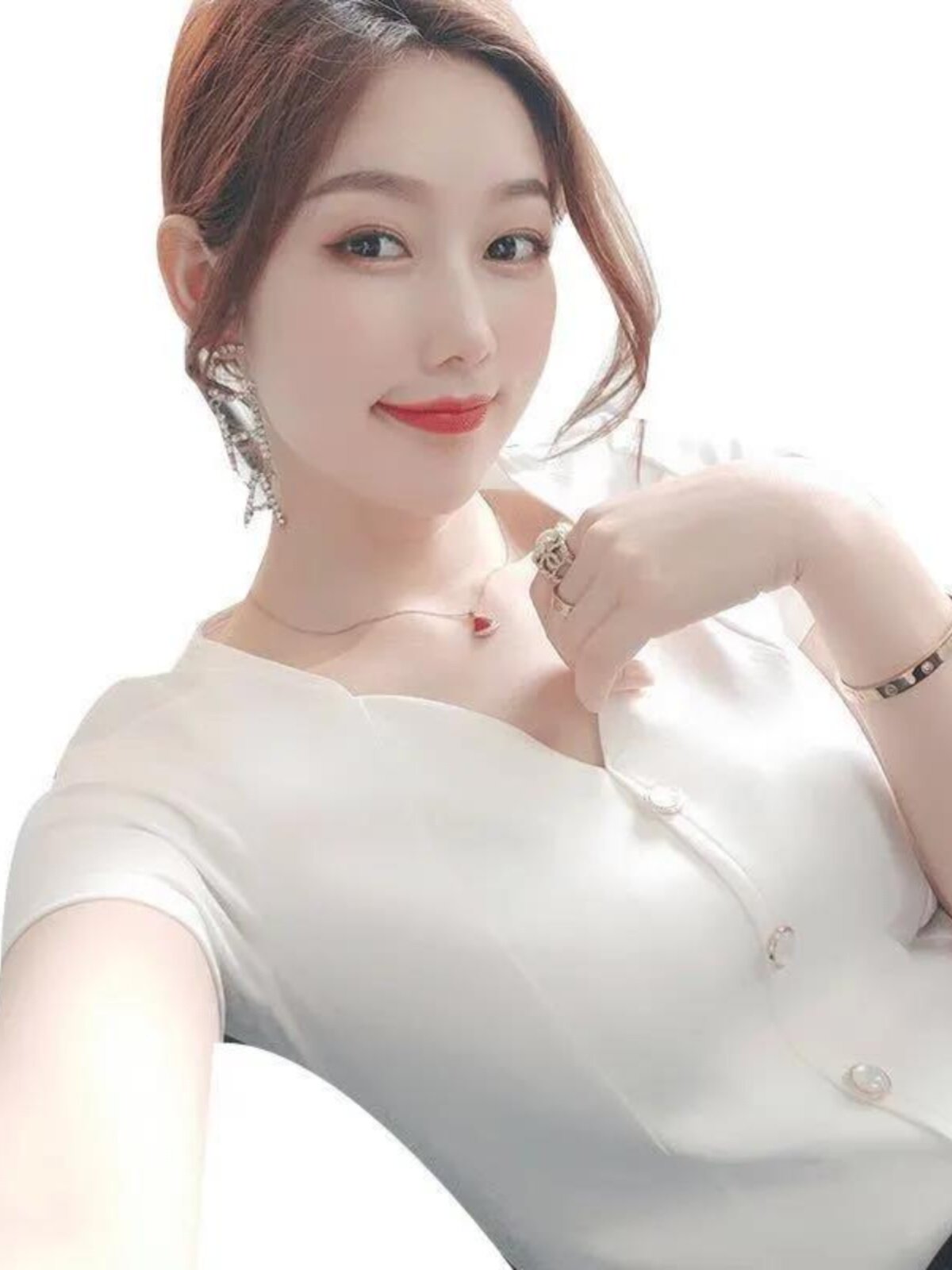 CHIFFON SHIRT WOMENS PLUS SIZE SUMMER 2024 NEW FASHION SHIRT FOREIGN STYLE SHIRT HIGH END T-SHIRT SHORT SLEEVE TOP