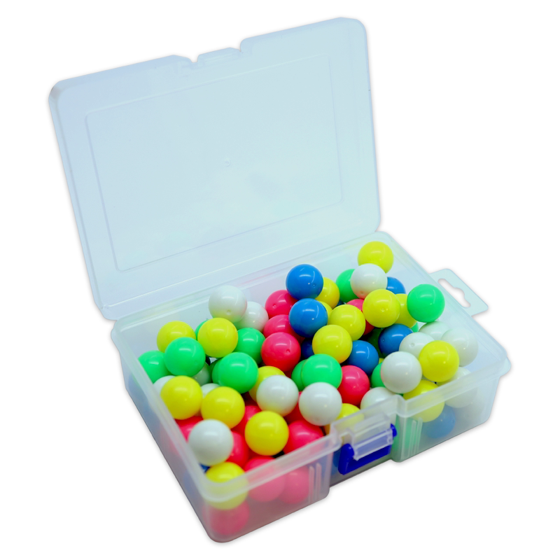 【苏学】2cm20mm2厘米塑料计数小球彩色盒装空心单色小学数学100粒颗教具认知益智教学仪器概率学习教学