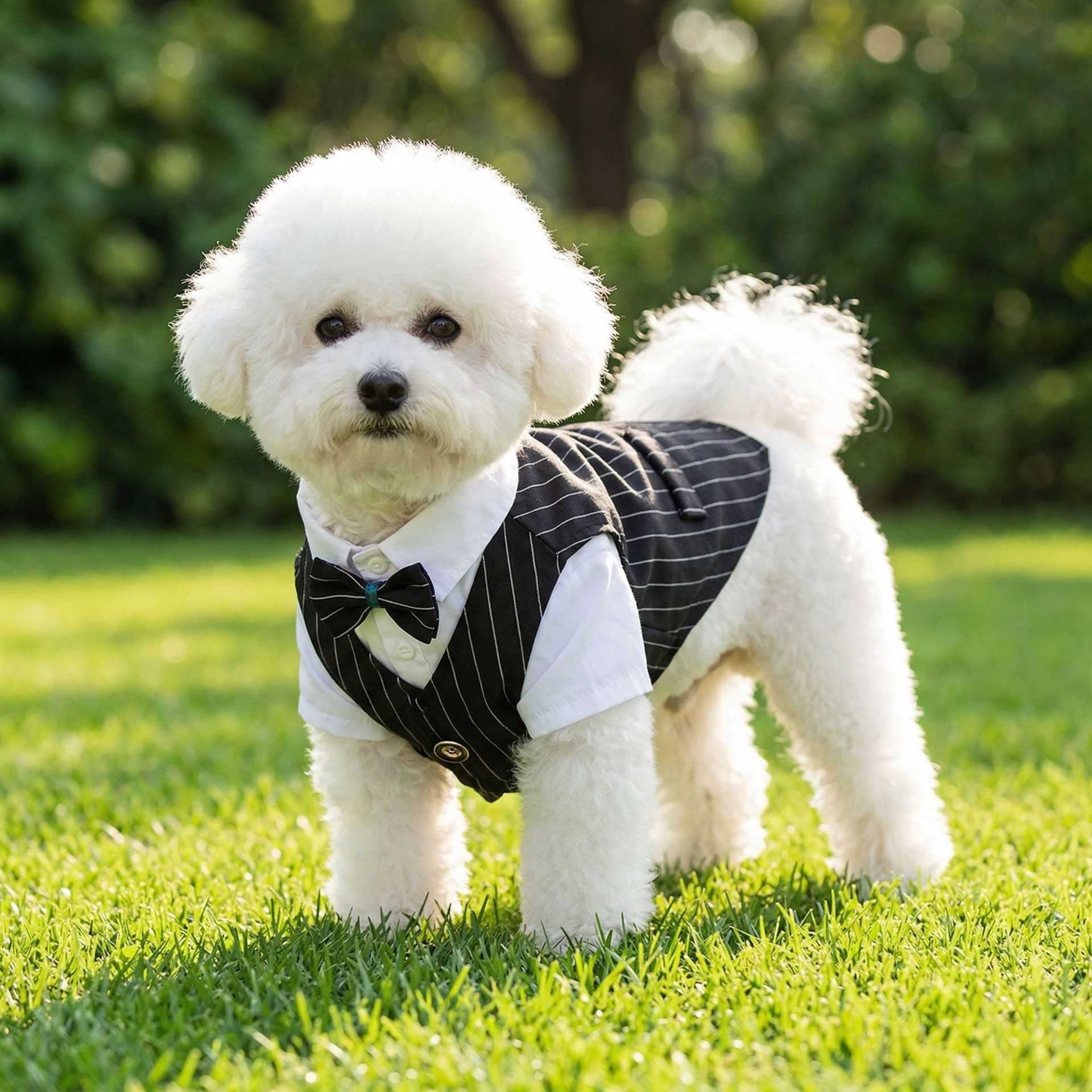 狗狗西装礼服春秋季薄款泰迪比熊小型犬宠物结婚衣服猫咪生日西服