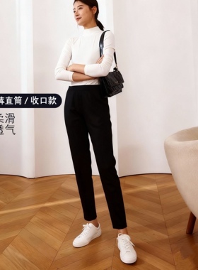 GMC丝柔棉直筒四季女舒适显瘦腿长通勤运动休闲裤