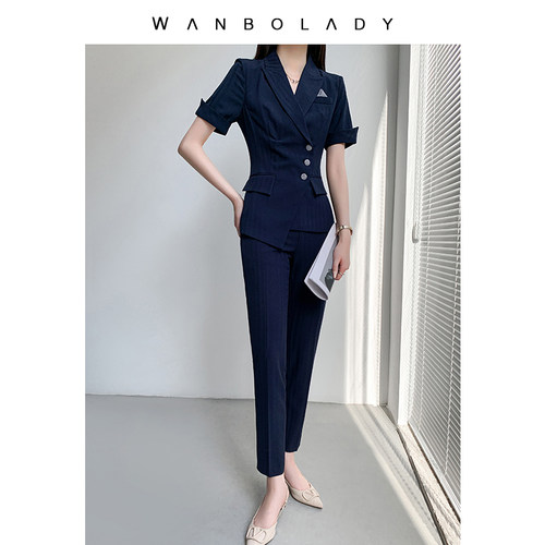 莞帛常规通勤短袖薄款西装显瘦