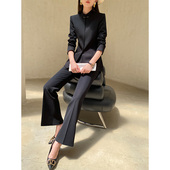 黑色显瘦西装 套装 女春秋季 新中式 国风盘扣前台接待礼仪职业工作装